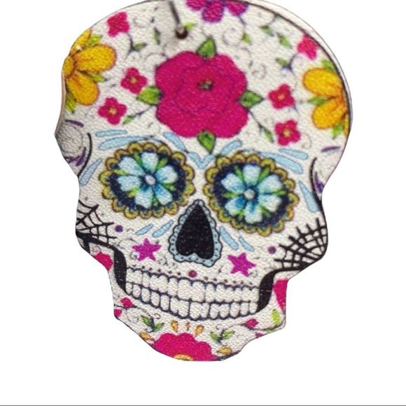 Big Sugar Skull Fishhook Earrings NWT - Picture 5 of 5